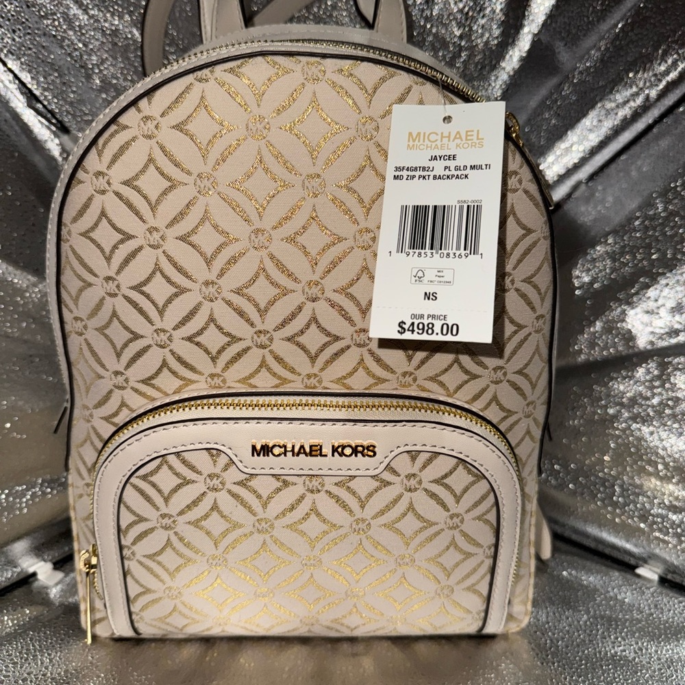 Michael Kors (NWT): Beige and Gold Women's Backpack